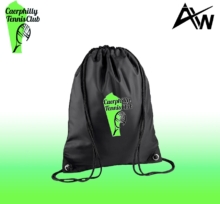 Caerphilly Tennis Club Black AW Drawstring Bag